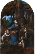 LEONARDO da Vinci Virgin of the Rocks,completed (mk08) oil painting reproduction